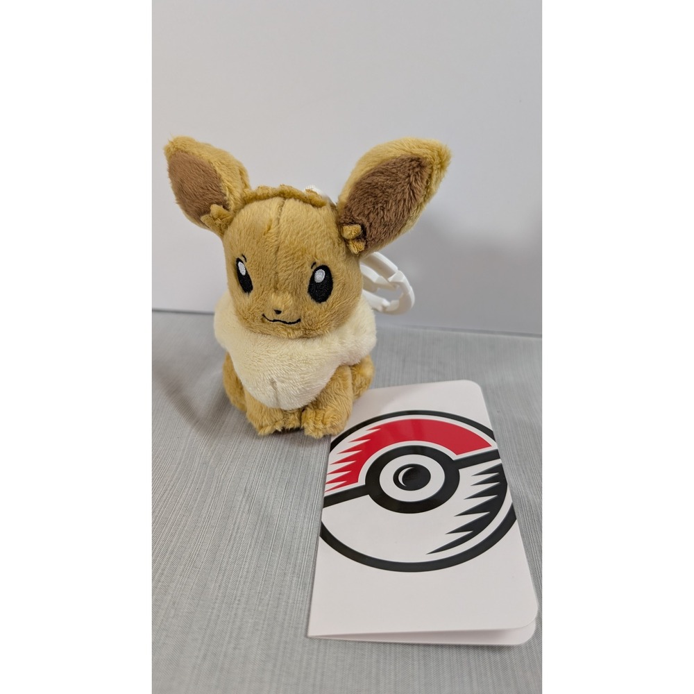 Pokemon Center Eevee Adventure Partners Plush Key Chain Clip 4.5 Inch NWT
